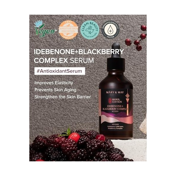 MARY & MAY Idebenone + Sérum complexe à la mûre 80 ml Crème Jour et Nuit