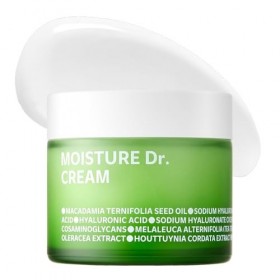 ISOI Moisture Dr. Soothing Cream, Deep Hydration with Hyaluronic Acid, Lightweight Face Moisturizer Korean for Oily Skin & Se...
