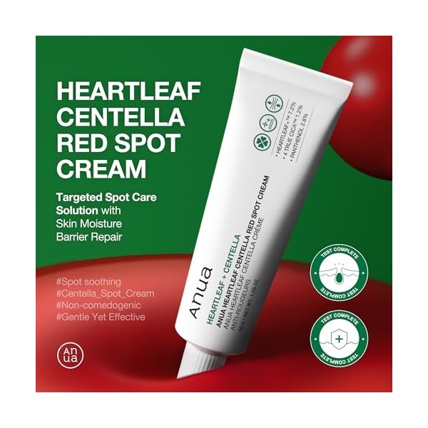 ANUA Crème Hydratante Pour Le Visage À La Centella Heartleaf, Pour Le Soulagement Des Taches Rouges 30 G/1,05 Oz Crème Jour ...