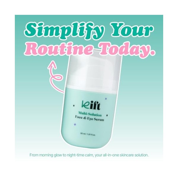 kift Sérum multi-solutions pour le visage et les yeux - Sérum hydratant, lissant et apaisant K-Beauty Skincare pour radiant, ...