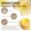 MKNZOME Soins pour le Visage à la Curcuma, 5 Produits Skincare Coffret Beauté Femme avec Nettoyant, Huile de Curcuma, Serum H...