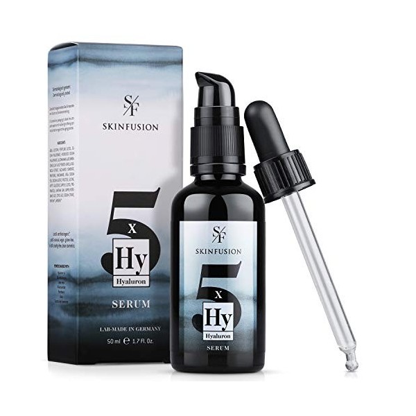 SKINFUSION Sérum Hyaluronique 5x bio à forte dose 50 ml Formule dacides végétaliens aux principes actifs : glucomannane bi Cr...