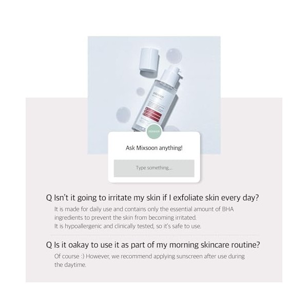 mixsoon H.C.T. Essence 50 ml | Hydratant pour le visage, peau irritée | Feuille de cœur, Centella Asiatica, Teatree Crème Jou...