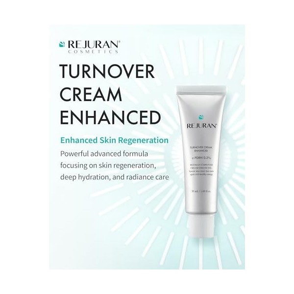 REJURAN Crème Turnover Améliorée, Dot Pdrn Salmon Dna Pdrn Crème Hydratante Visage Régénératrice, 1,69 fl oz paquet de 1