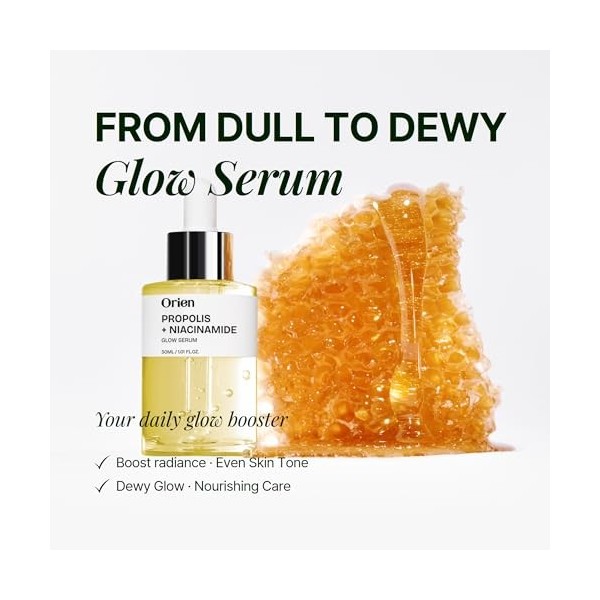 Orien - [Sérum Propolic Shine + NiACINAMIDE 2%] Obtenez une peau éclatante et un teint sain et éclatant avec notre exhausteur