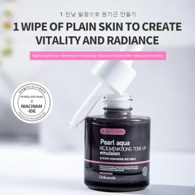 DEleventh Korean Brand Pearl Aqua Rejuvenationg Émulsion tonifiante avec niacinamide, vitamines B5 et vitamines E pour un tei