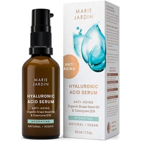 BIO sérum visage à lacide hyaluronique, vitamine C et Q10 concentré - Effet anti age prouvé - Soin visage anti rides - Prote