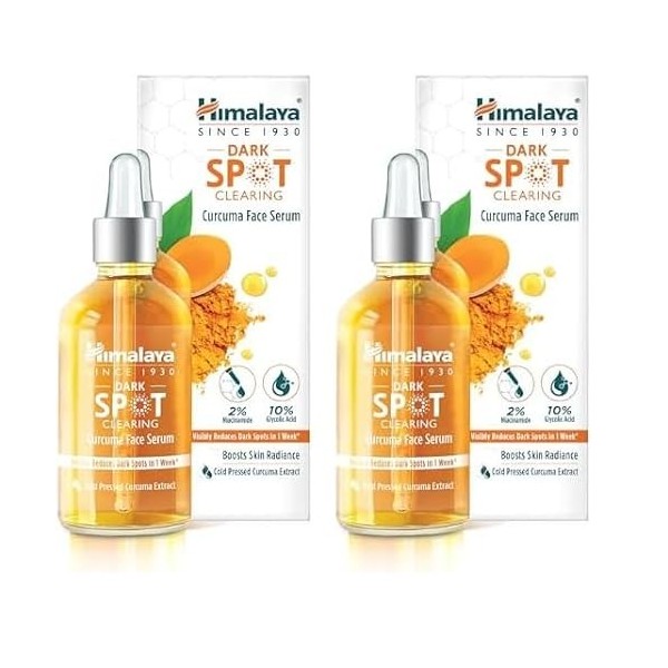 Himalaya Dark Spot Clearing Curcuma Sérum visage, réduit visiblement les taches brunes en 1 semaine, 30 ml Lot de 2 Crème Jo...
