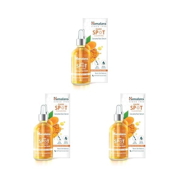 Himalaya Dark Spot Clearing Curcuma Sérum visage, réduit visiblement les taches brunes en 1 semaine, 30 ml Lot de 2 Crème Jo...