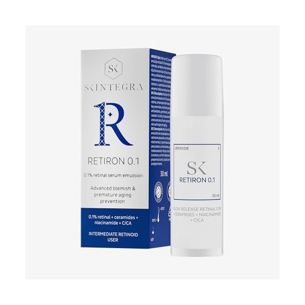 Skintegra Retiron 0.1 - Sérum anti-âge avec 0,1 % de rétinal - Réduit les rides et les taches pigmentaires - Régénérant et af