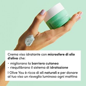 Syster Crème Hydratante et Nourrissante à lhuile dolive pour le visage - Made in Italy, Végan, Sans paraben, Sans silicones