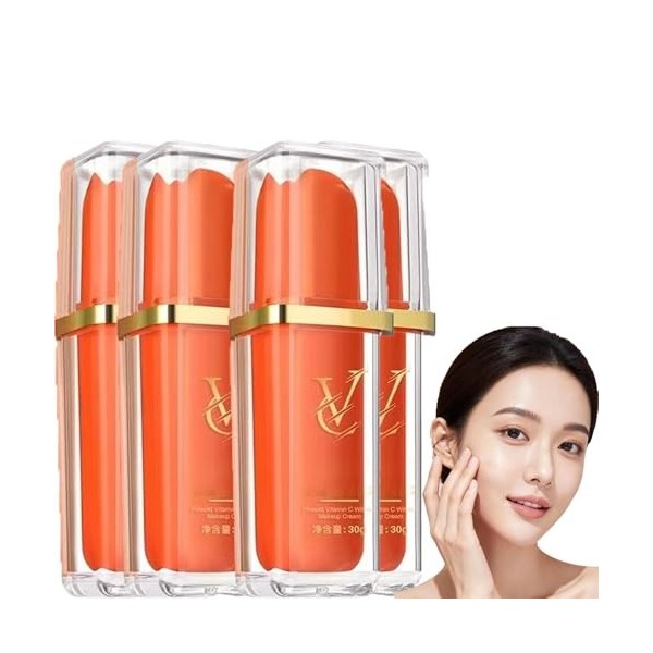 Lot de 3 crèmes de maquillage japonaises à la vitamine C - Crème éclaircissante contre les taches brunes - Hydratante longue ...