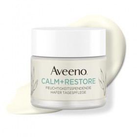 Aveeno CALM+RESTORE Soin de jour à lavoine prébiotique et à lagripaume – apaise les peaux sensibles, hydrate et renforce la C...
