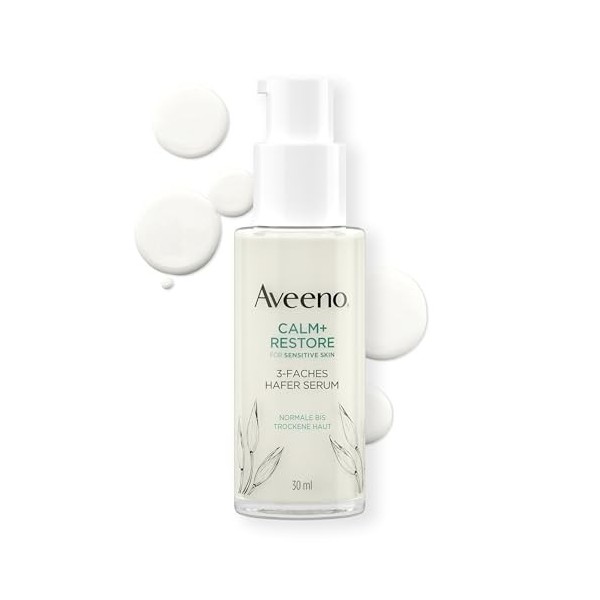 Aveeno CALM+RESTORE Soin de jour à lavoine prébiotique et à lagripaume – apaise les peaux sensibles, hydrate et renforce la C...