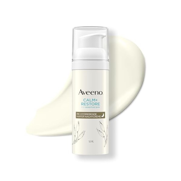 Aveeno CALM+RESTORE Soin de jour à lavoine prébiotique et à lagripaume – apaise les peaux sensibles, hydrate et renforce la C...