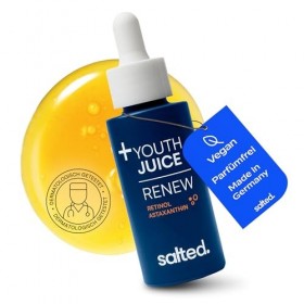 salted. Youth Juice Renew Concentré de régénération de la peau avec rétinol, lisse et raffermissant la peau, teint éclatant e