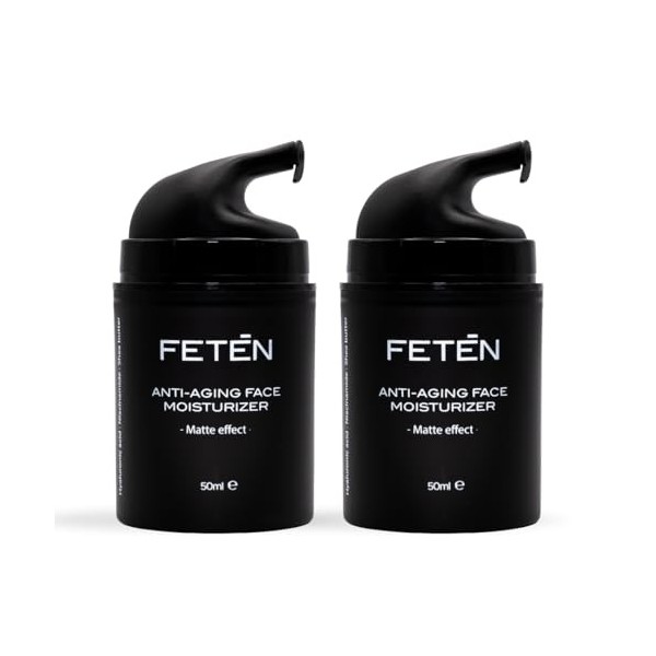 FETEN Crème Visage Homme – Crème Hydratante Anti-Rides avec Acide Hyaluronique – Effet Anti-Âge & Matifiant – Soin Visage Jou...