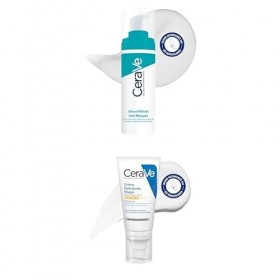 Lot de CeraVe - Sérum Retinol Anti-Marques 30 ml + Crème Hydratante Visage SPF 30 ml - Réduit lApparence des Marques Post-Ac