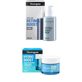 Neutrogena Crème Anti-Âge Retinol Boost pour Combattre les Signes Visibles de lÂge enrichie en Rétinol + Aqua-Gel Hydro Boos