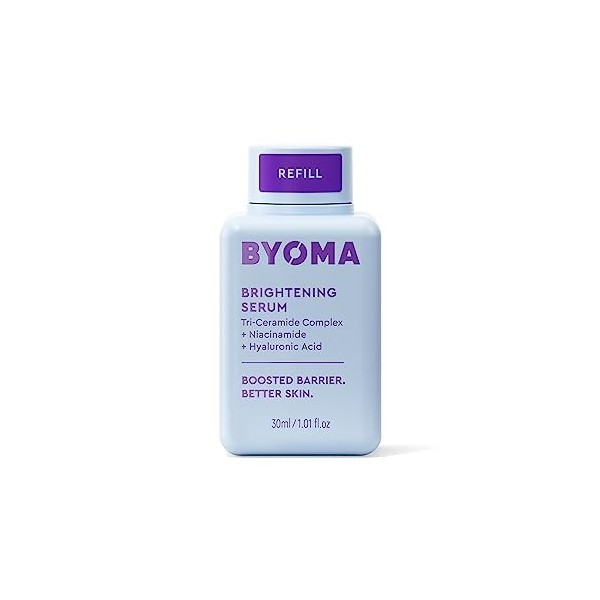BYOMA Recharge de sérum éclaircissant 30 ml Sérum éclaircissant et hydratant pour le visage avec acide hyaluronique, niacin