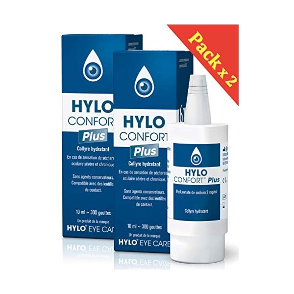HYLO CONFORT Plus - Hydratation intensive longue durée - Lot de 2 flacons 10ml 2 