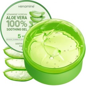 Venamine Gel apaisant et hydratant à laloe vera coréen 100 % pour le visage et le corps 300 ml