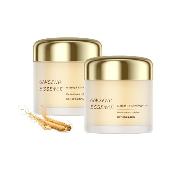 Crème visage rajeunissante au ginseng, hydratant anti-âge pour les rides, les taches brunes, formule nourrissante et hydratan...