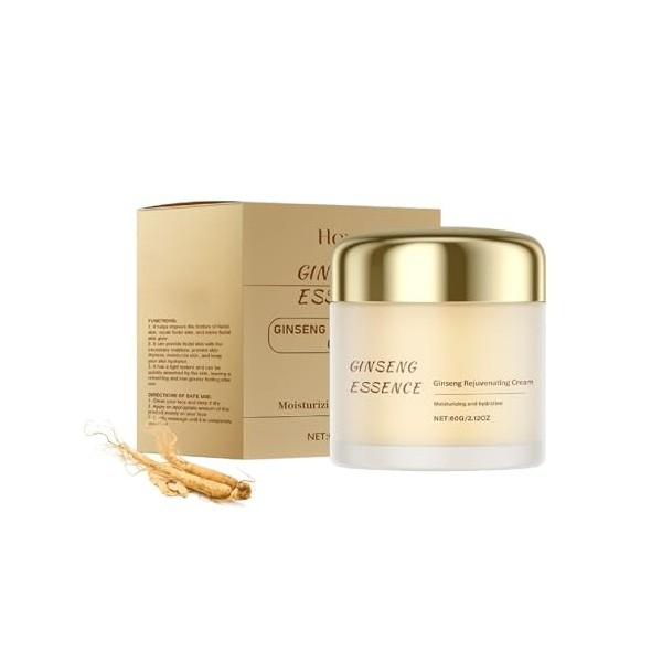 Crème visage rajeunissante au ginseng, hydratant anti-âge pour les rides, les taches brunes, formule nourrissante et hydratan...