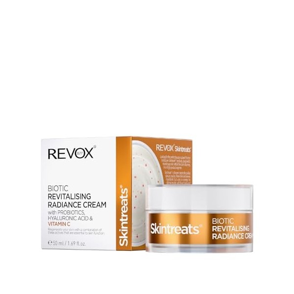 REVOX B77 - Crème Éclat Revitalisante Skintreats Biotic, 50 ml, Crème Éclat Visage, Revitalisante Et Nourrissante, Améliore L...