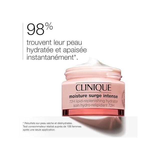 Clinique Moisture Surge Intense 72H Soin Hydro-Relipidant 72H Visage, à lAcide Hyaluronique, Eau dAloe Vera + Cica | Hydrat C...