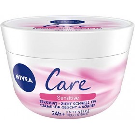 NIVEA Creme Care Sensitive Soin du visage et du corps avec 24 h dhydratation intense, crème hydratante non grasse pour peaux