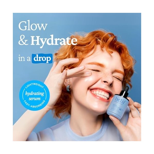 belif Super Drops - Sérum Hyaluronique Multi-7 | Hydratation profonde légère avec Panthénol & 7 types dAcides Hyaluroniques, ...