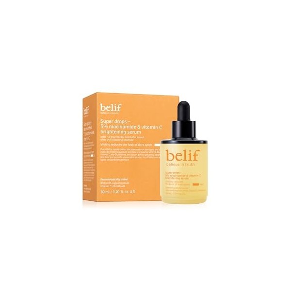 belif Super Drops - Sérum Hyaluronique Multi-7 | Hydratation profonde légère avec Panthénol & 7 types dAcides Hyaluroniques, ...