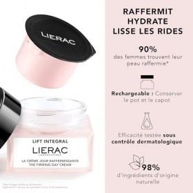 Lierac - Lift Integral - Recharge de la Crème Jour Raffermissante 50ml - Soin Visage - Raffermit - Hydrate - Lisse les rides 