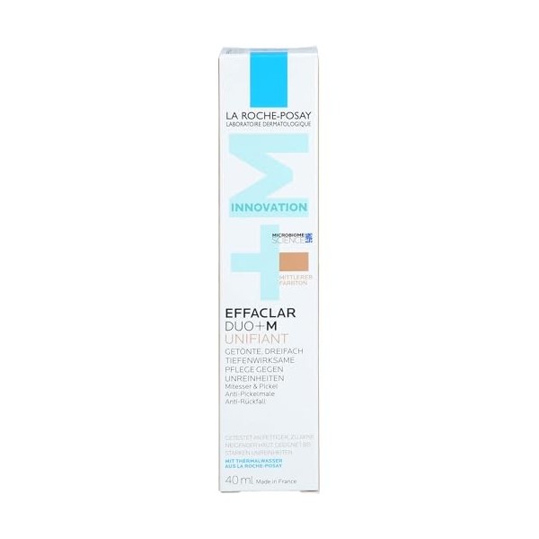 La Roche-Posay, Effaclar Duo+M, Soin Teinté Anti-Imperfections, Peaux à Tendances Acnéique, Triple Correction Boutons, Points...