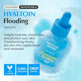 EQQUALBERRY Hyaltoin Flooding Smoothie Serum 30ml – Sérum Visage Hydratation Intense avec 11 Acides Hyaluroniques, Céramides 