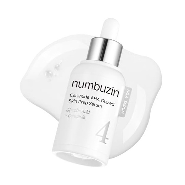 numbuzin No.4 Serum | Ceramide AHA Glazed Skin Prep Serum | Exfoliating, Skin Barrier Repair, Face peel, Korean Glass Face |