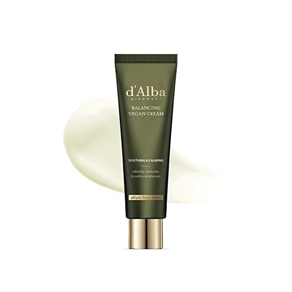 dAlba Crème végétalienne douce équilibrante pour peau à la truffe blanche italienne, Hydratante et Douce, Équilibrante au pH