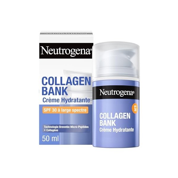 Neutrogena - Crème Hydratante Visage Collagen Bank SPF 30 50 ml – Micro-peptides + collagène pour préserver le collagène to