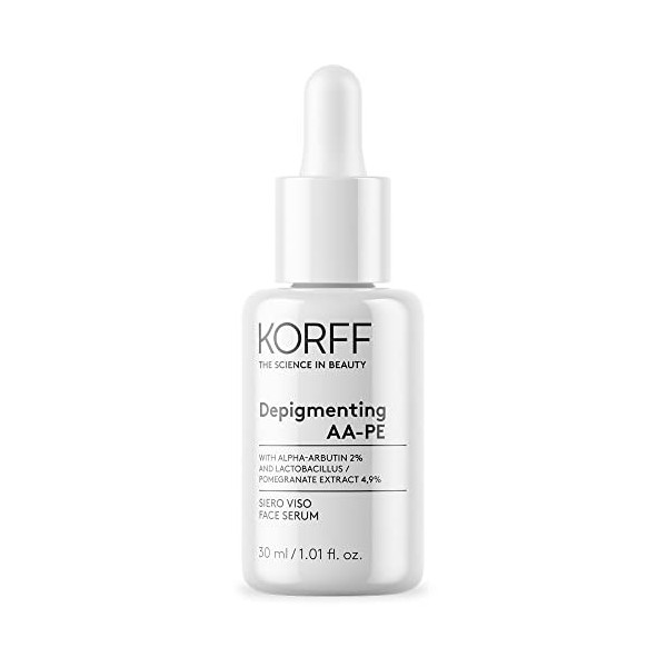 Korff Depigmenting AA-PE Sérum Viso, Traitement pour la correction de lhyperpigmentazine, Réduit les macx, Peau lumineuse, F