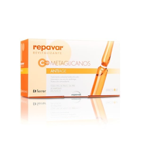Repavar Revitalisant - Sérum à base de Métaglycanes Anti-Âge et Action Raffermissante - à la Vitamine C - Une Peau Plus Jeune
