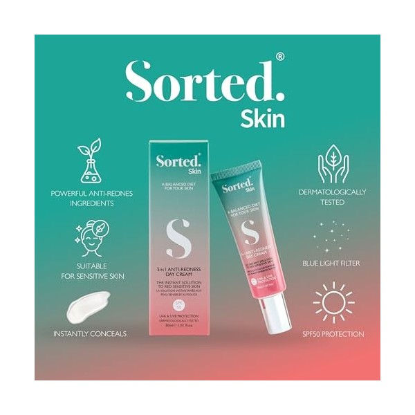 Sorted Skin - 5 in 1 Anti-Redness Day Cream - SPF50 30 ml