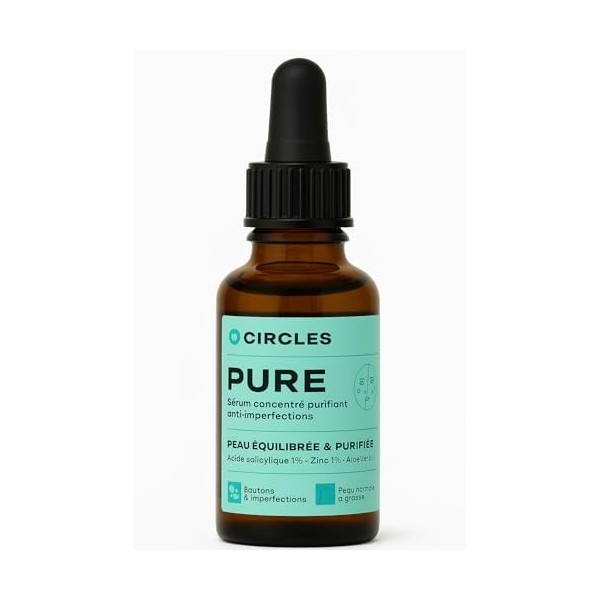 Sérum Anti-Acné & Cicatrices PURE | Zinc + Acide Salicylique | Action rapide sur boutons, marques et imperfections | Formule 