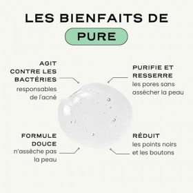 Sérum Anti-Acné & Cicatrices PURE | Zinc + Acide Salicylique | Action rapide sur boutons, marques et imperfections | Formule 