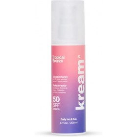 KREAM Tropical Breeze - Huile Solaire Protectrice SPF50 | Huile Sèche Waterproof, Hydratante & Nourrissante 200 ml 