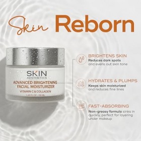 Skin Aesthetics Hydratant quotidien pour le visage à la vitamine C et au collagène – Réduit les ridules et les rides, anti-âg