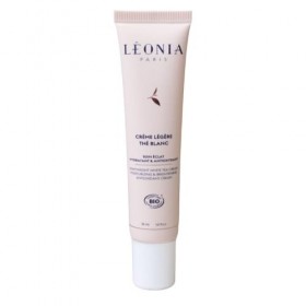 LÉONIA Crème Légère Thé blanc - Soin Éclat Hydratant & Antioxydant - Certifiée BIO et Vegan - 30 ml
