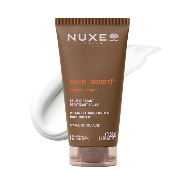 Nuxe Men Instant Fatigue-Fighter Hydratant 50 ml, Gel dhydratation 24H avec acide hyaluronique et niacinamide, formule énerg