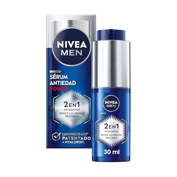 NIVEA MEN POWER Crème hydratante 2 en 1 anti-taches et anti-rides 1 x 50 ml , crème visage anti-âge avec protection FP30, pr ...