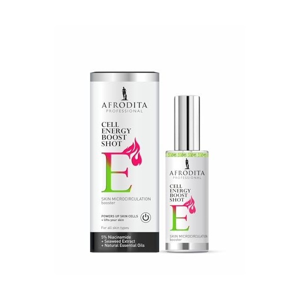 Afrodita Professional Cell Energy Boost Shot Sérum pour le visage 30 ml - Booster de microcirculation cutanée avec 5 % de nia